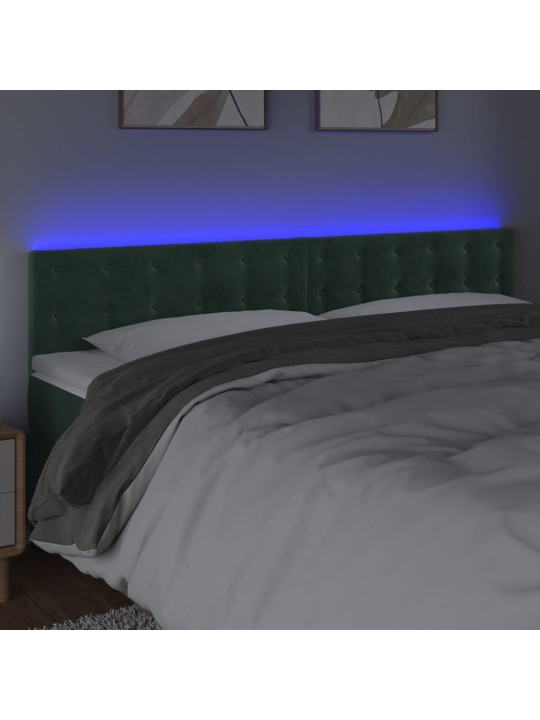 LED-voodipeats, tumeroheline, 200x5x78/88 cm, samet