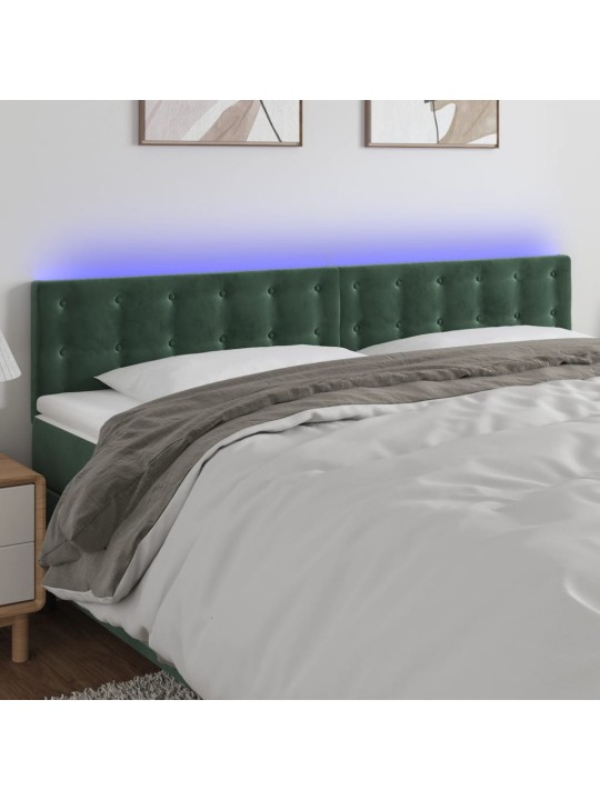 LED-voodipeats, tumeroheline, 200x5x78/88 cm, samet