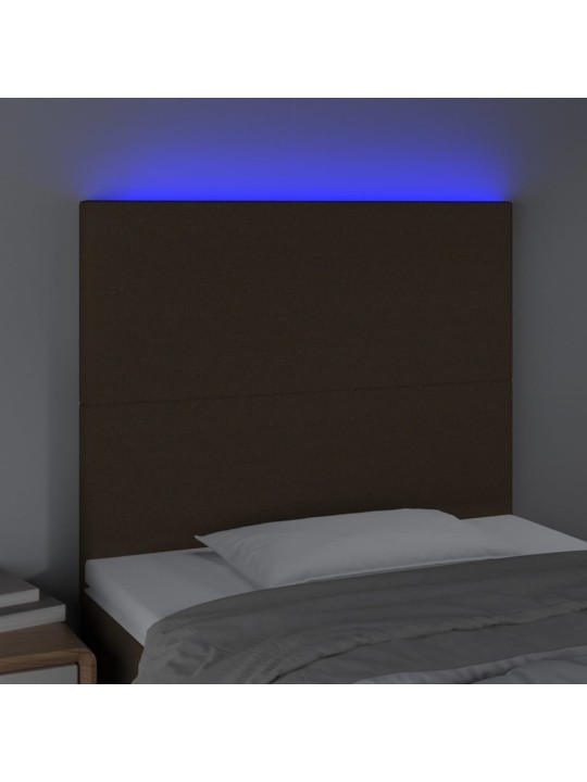 Led-voodipeats, tumepruun, 80x5x118/128 cm, kangas