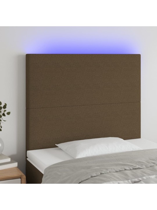 Led-voodipeats, tumepruun, 80x5x118/128 cm, kangas