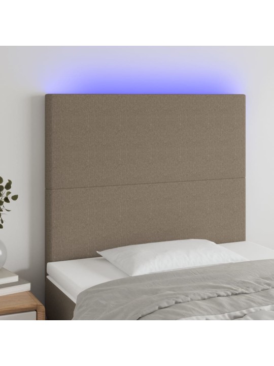 LED-voodipeats, pruunikashall, 80x5x118/128 cm, kangas