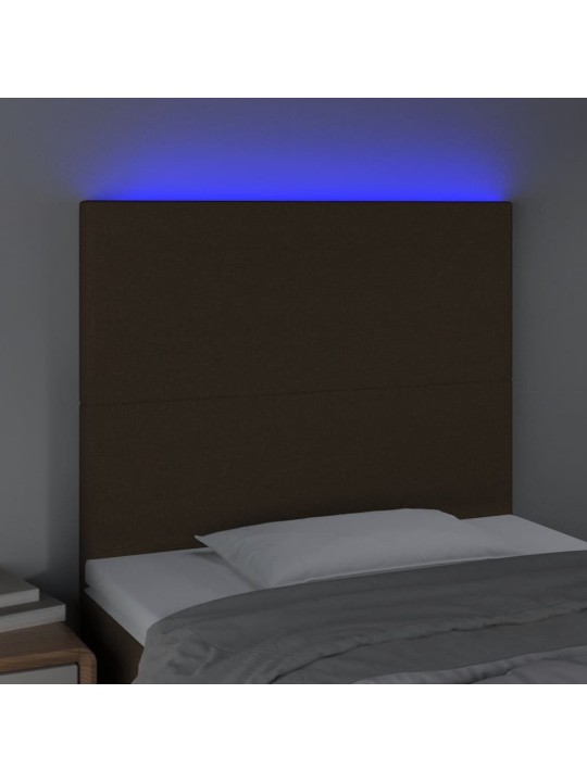 LED-voodipeats, tumepruun, 100x5x118/128 cm, kangas