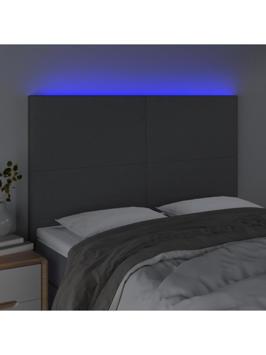 Led-voodipeats, tumehall, 144x5x118/128 cm, kangas