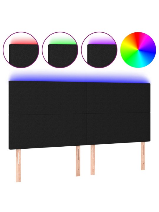 Led-voodipeats, must, 160x5x118/128 cm, kangas