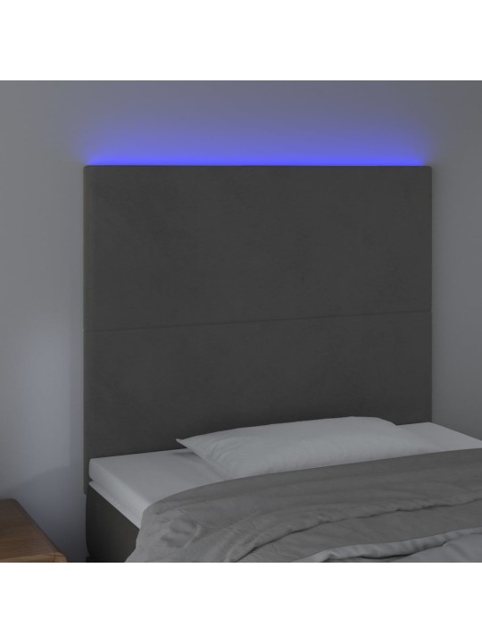 Led-voodipeats, tumehall, 80x5x118/128 cm, samet