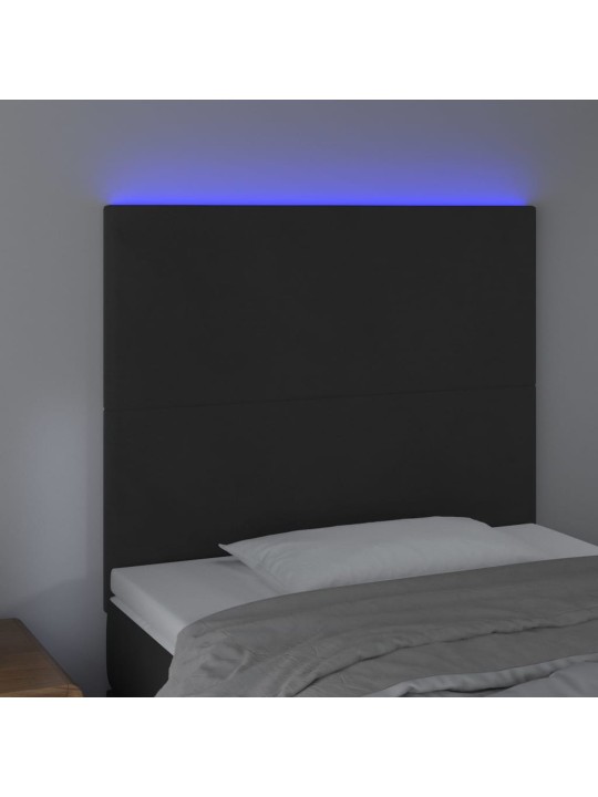 LED-voodipeats, must, 100x5x118/128 cm, samet