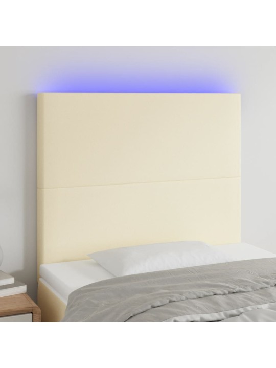LED-voodipeats, kreemjas, 100x5x118/128 cm, kunstnahk