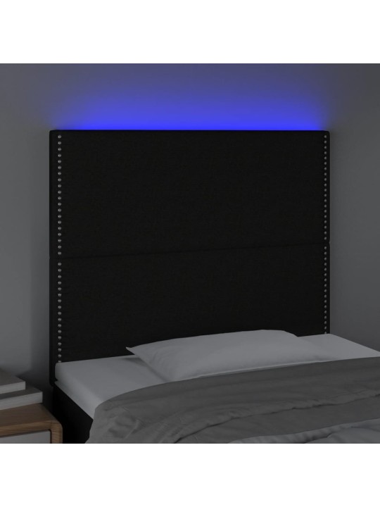 Led-voodipeats, must, 90x5x118/128 cm, kangas