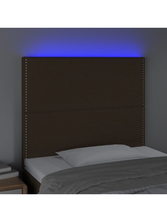 Led-voodipeats, tumepruun, 90x5x118/128 cm, kangas