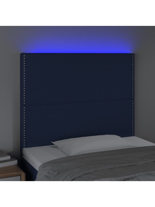 Led-voodipeats, sinine, 90x5x118/128 cm, kangas