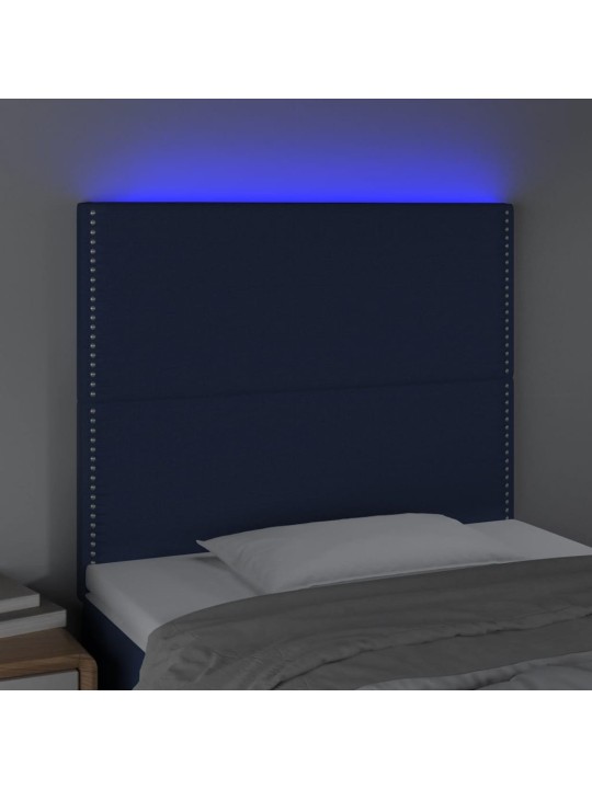 Led-voodipeats, sinine, 100x5x118/128 cm, kangas