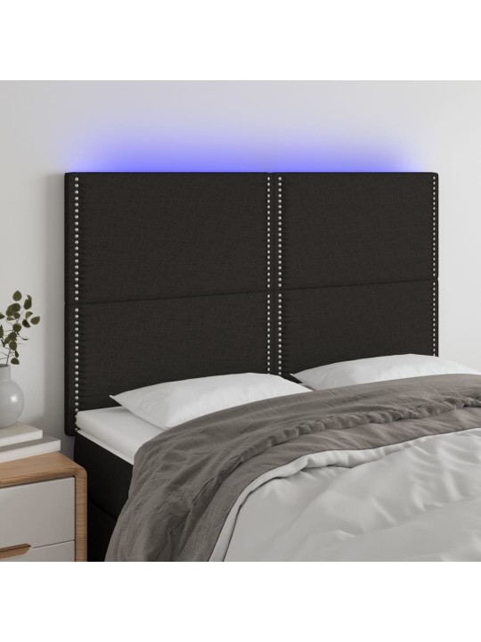 Led-voodipeats, must, 144x5x118/128 cm, kangas