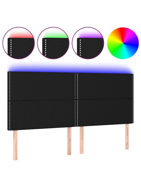 Led-voodipeats, must, 160x5x118/128 cm, kangas