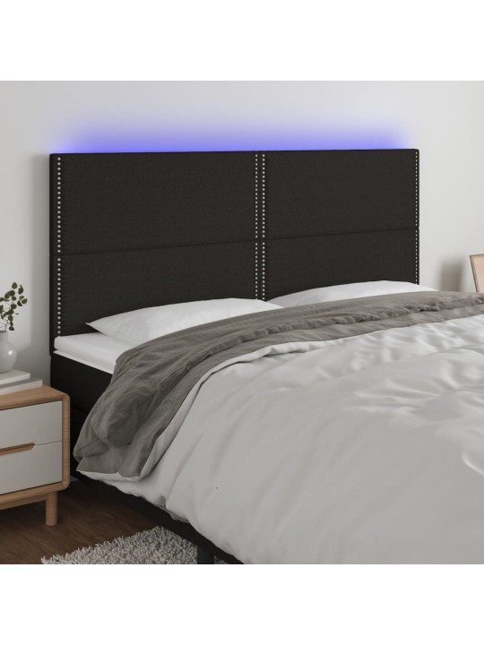 Led-voodipeats, must, 160x5x118/128 cm, kangas