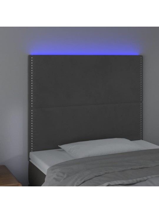 LED-voodipeats, tumehall, 80x5x118/128 cm, samet