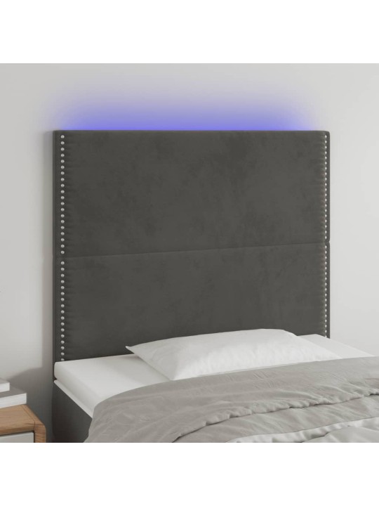 LED-voodipeats, tumehall, 80x5x118/128 cm, samet