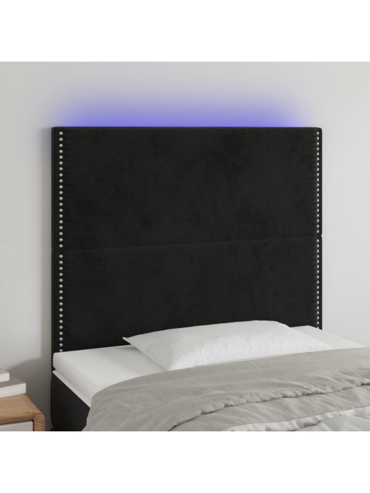 LED-voodipeats, must, 80x5x118/128 cm, samet