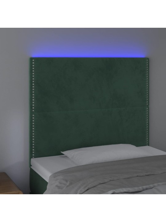 Led-voodipeats, tumeroheline, 80x5x118/128 cm, samet