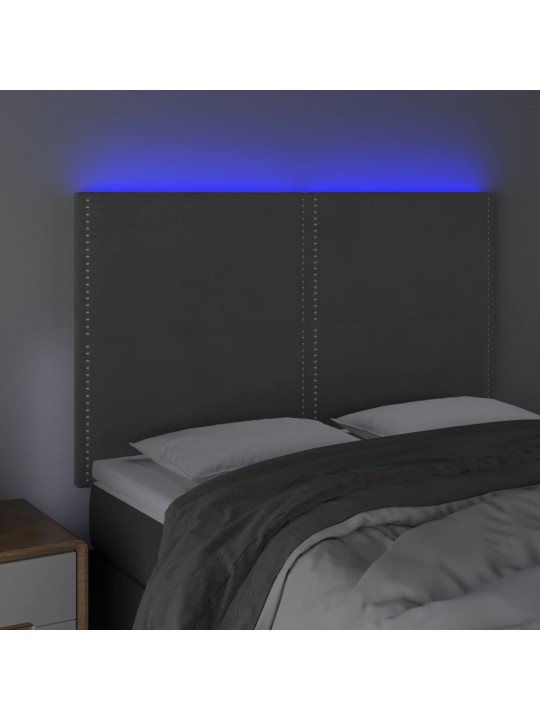 Led-voodipeats, tumehall, 144x5x118/128 cm, samet