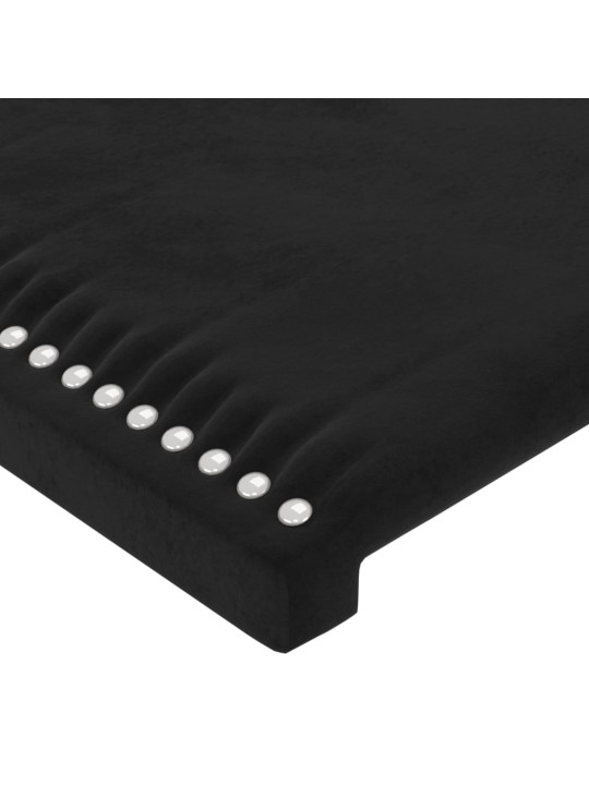 Led-voodipeats, must, 200x5x118/128 cm, samet