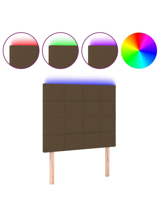 LED-voodipeats, tumepruun, 80x5x118/128 cm, kangas
