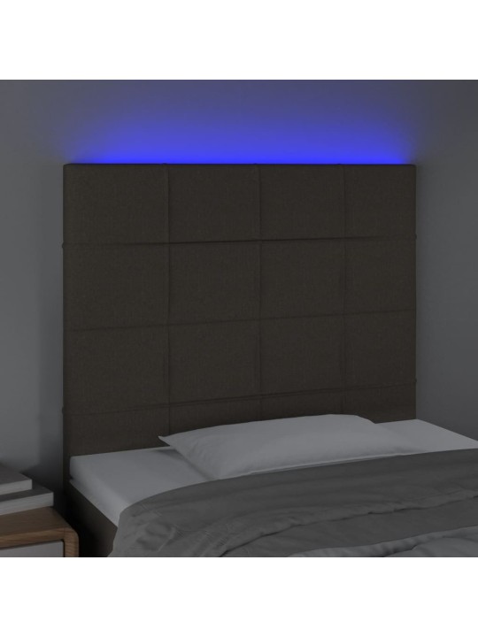 LED-voodipeats, pruunikashall, 90x5x118/128 cm, kangas