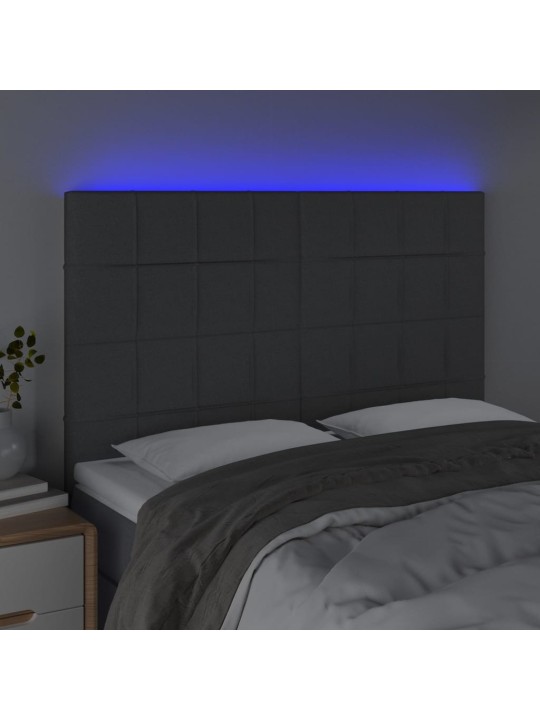 LED-voodipeats, tumehall, 144x5x118/128 cm, kangas