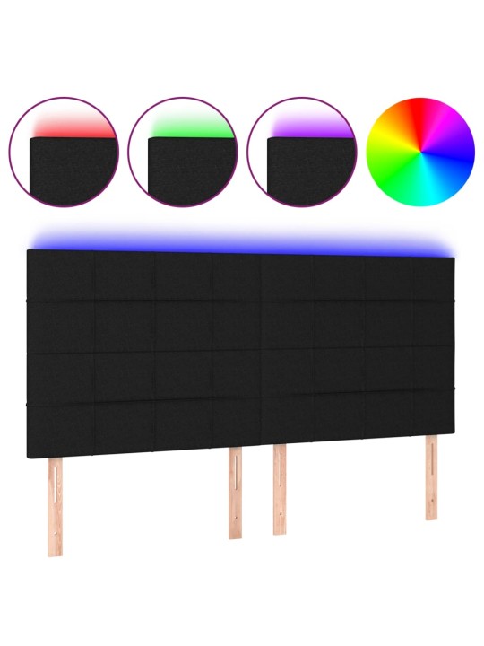 Led-voodipeats, must, 160x5x118/128 cm, kangas