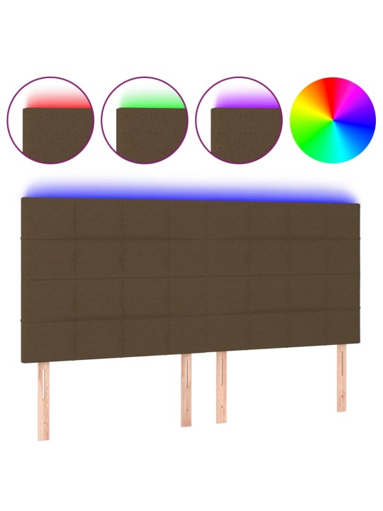 LED-voodipeats, tumepruun, 160x5x118/128 cm, kangas