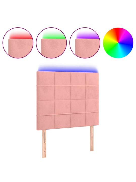 LED-voodipeats, roosa, 90x5x118/128 cm, samet