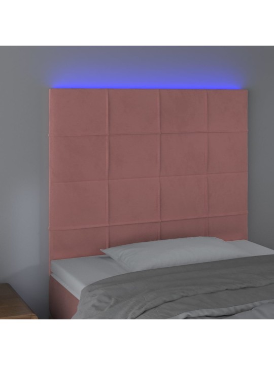 LED-voodipeats, roosa, 90x5x118/128 cm, samet