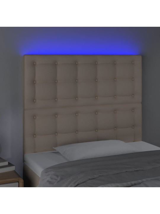 Led-voodipeats, cappuccino, 80x5x118/128 cm, kunstnahk