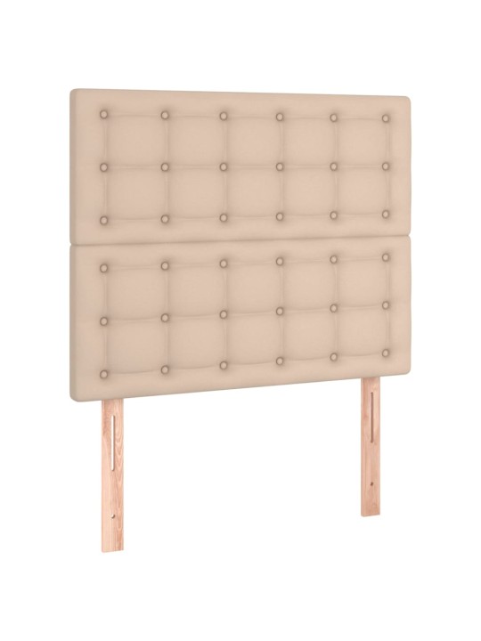 Led-voodipeats, cappuccino, 80x5x118/128 cm, kunstnahk