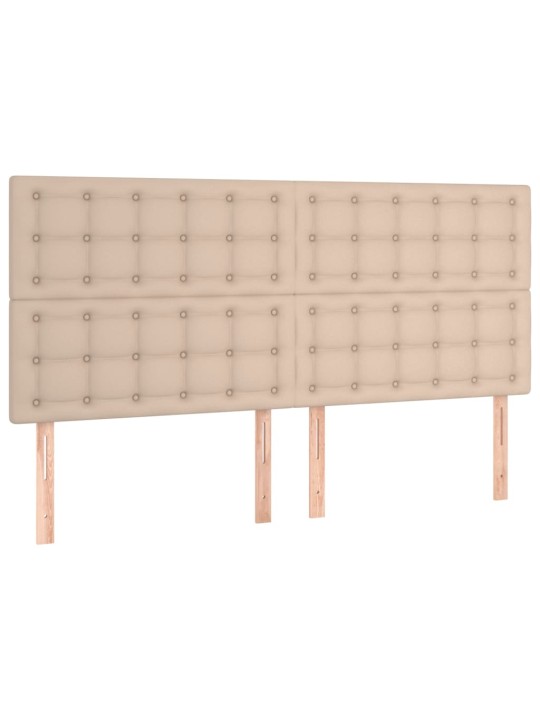 Led-voodipeats, cappuccino, 180x5x118/128 cm, kunstnahk