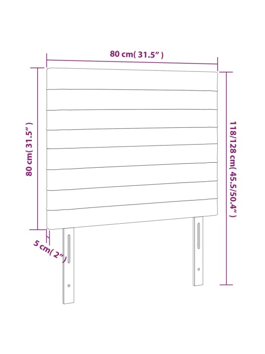 LED-voodipeats, tumehall, 80x5x118/128 cm, kangas