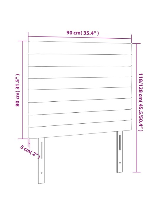 Led-voodipeats, tumehall, 90x5x118/128 cm, kangas