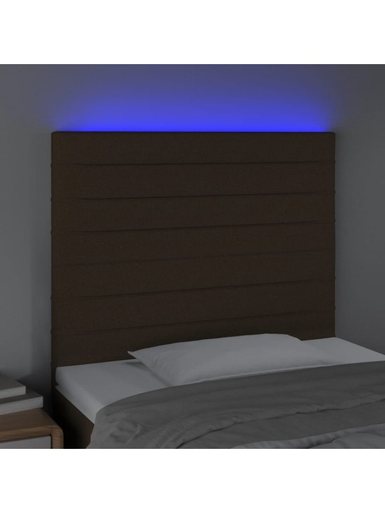 LED-voodipeats, tumepruun, 90x5x118/128 cm, kangas