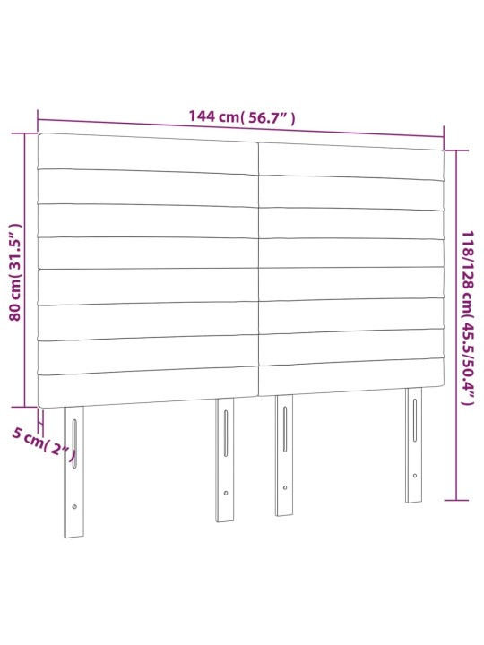 Led-voodipeats, helehall, 144x5x118/128 cm, kangas