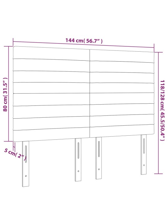 Led-voodipeats, pruunikashall, 144x5x118/128 cm, kangas