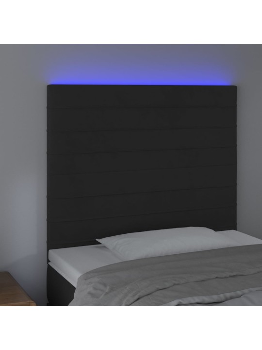 LED-voodipeats, must, 80x5x118/128 cm, samet