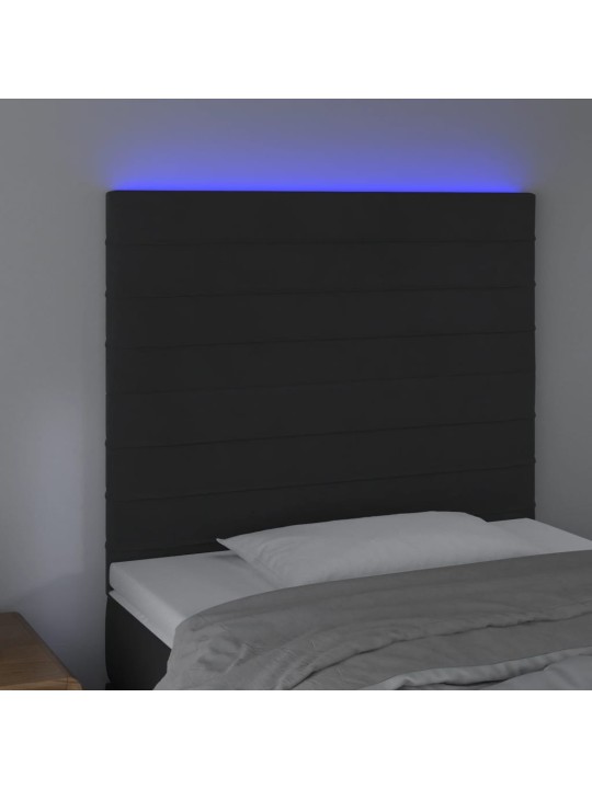 LED-voodipeats, must, 100x5x118/128 cm, samet