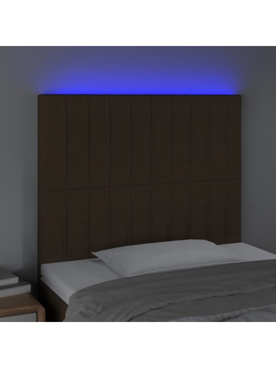 LED-voodipeats, tumepruun, 80x5x118/128 cm, kangas