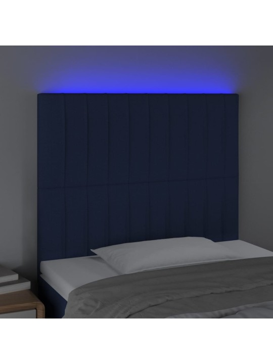 Led-voodipeats, sinine, 80x5x118/128 cm, kangas