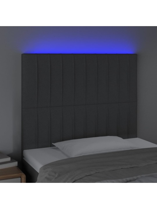 LED-voodipeats, tumehall, 90x5x118/128 cm, kangas