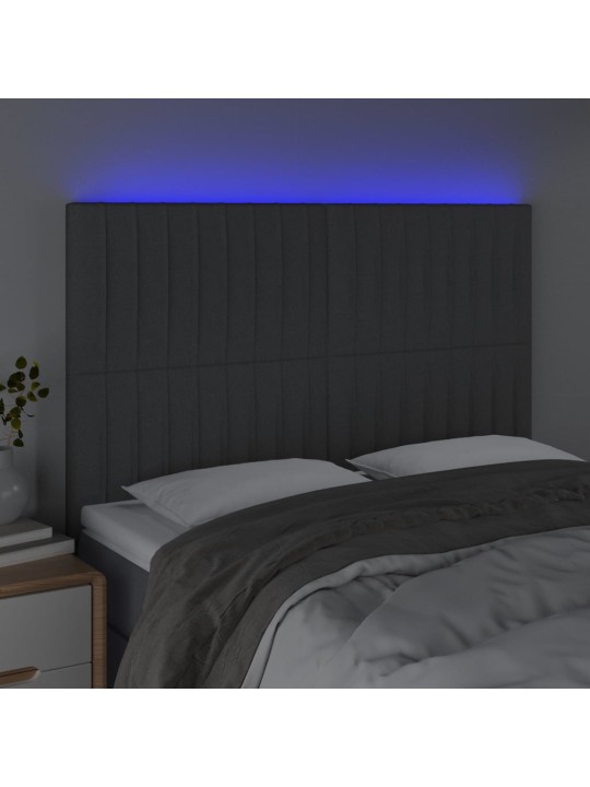 Led-voodipeats, tumehall, 144x5x118/128 cm, kangas