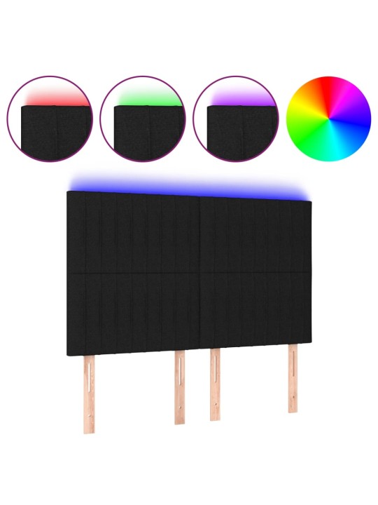 LED-voodipeats, must, 144x5x118/128 cm, kangas