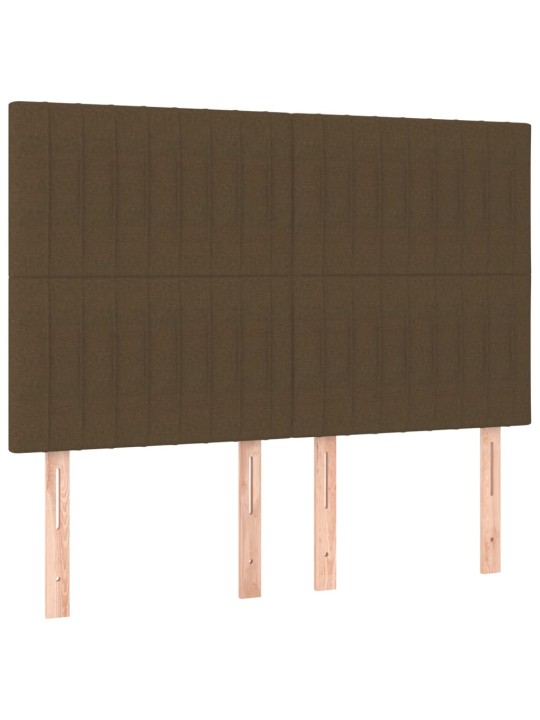 LED-voodipeats, tumepruun, 144x5x118/128 cm, kangas
