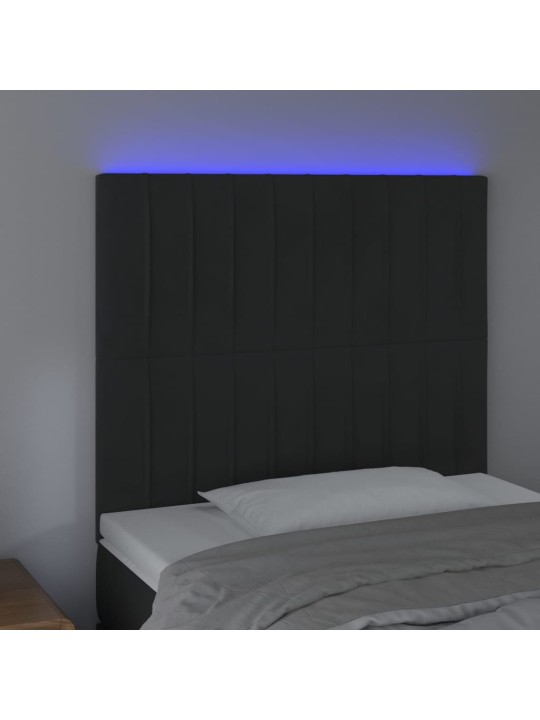 Led-voodipeats, must, 90x5x118/128 cm, samet