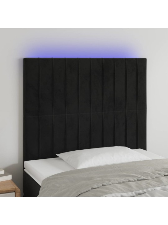 LED-voodipeats, must, 100x5x118/128 cm, samet