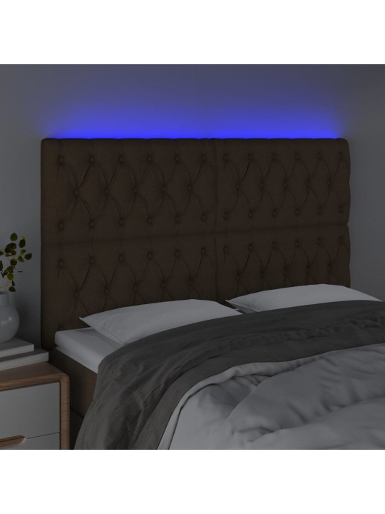 LED-voodipeats, tumepruun, 160x7x118/128 cm, kangas
